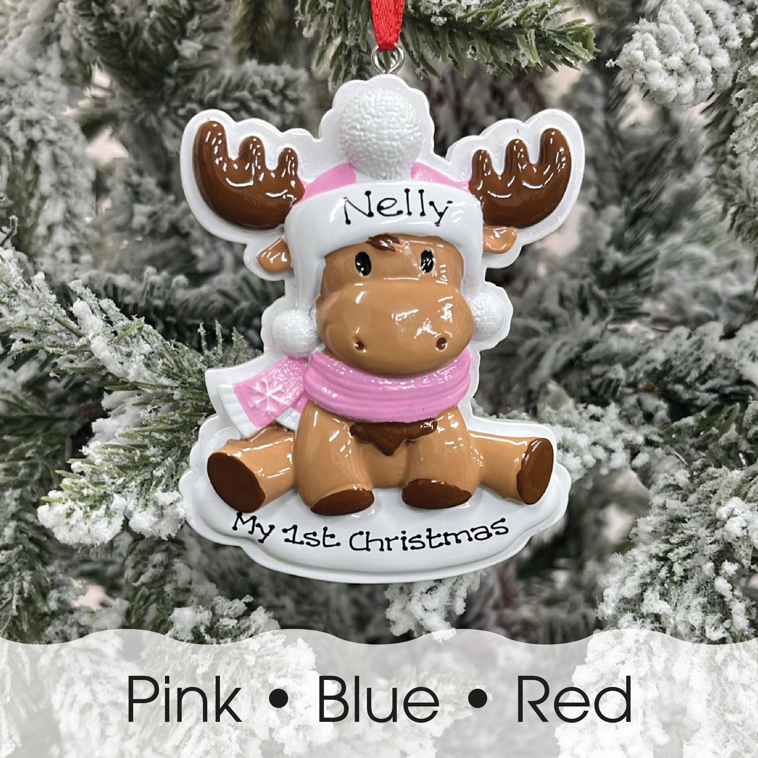 Personalised Childs Christmas Xmas Tree Decoration Ornament - Baby Reindeer