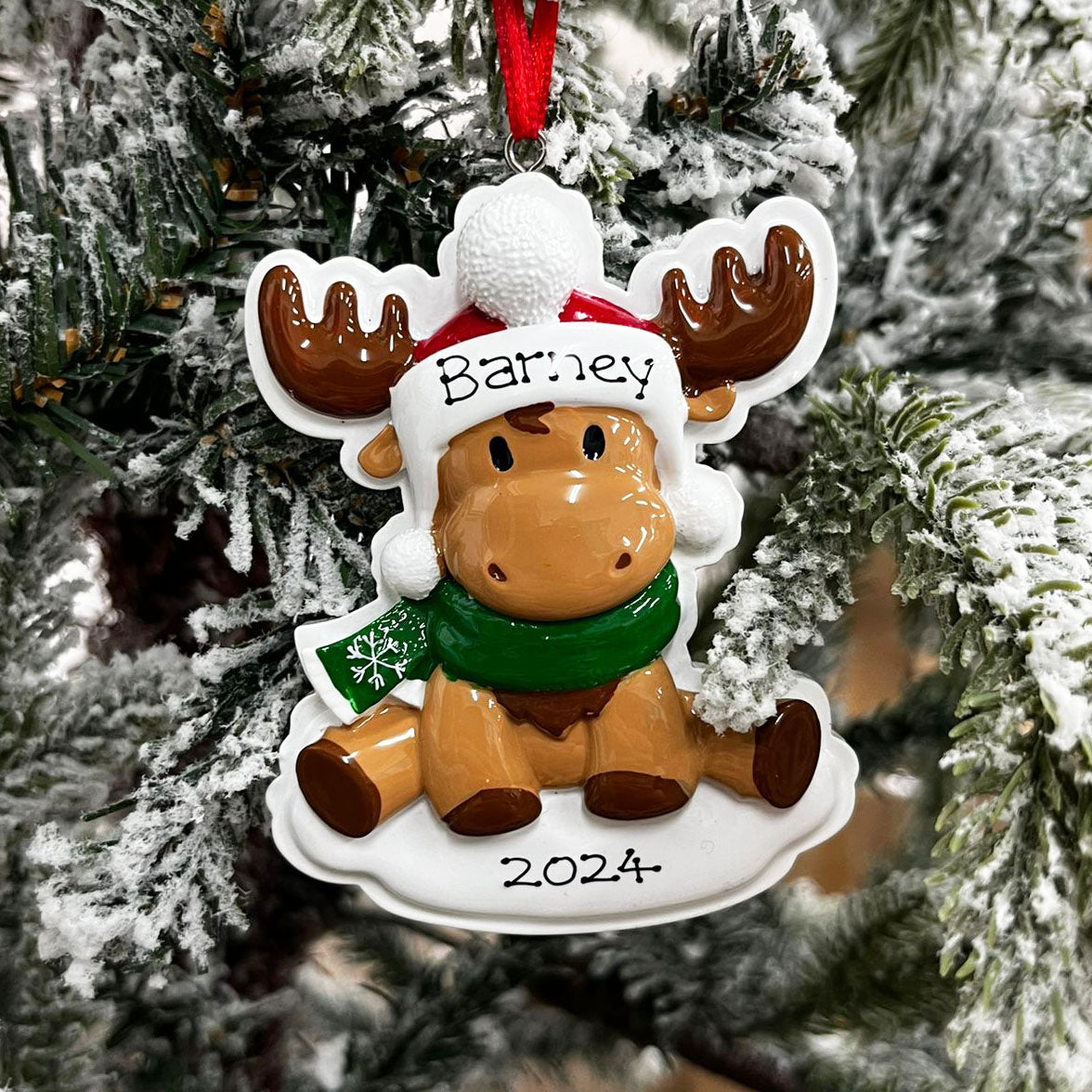 Personalised Childs Christmas Xmas Tree Decoration Ornament - Baby Reindeer