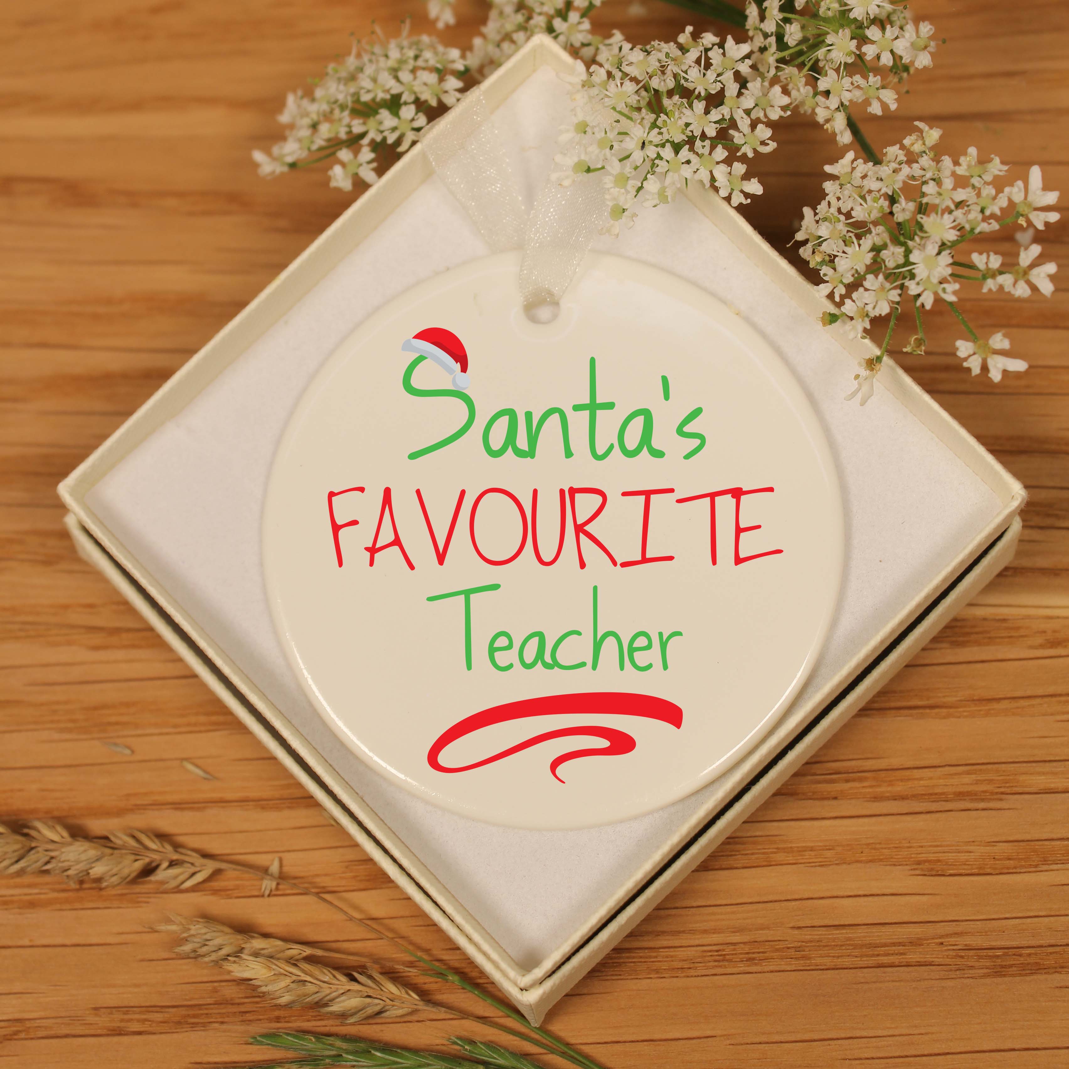 Christmas Ceramic Hanging Decoration - Teacher Favourite