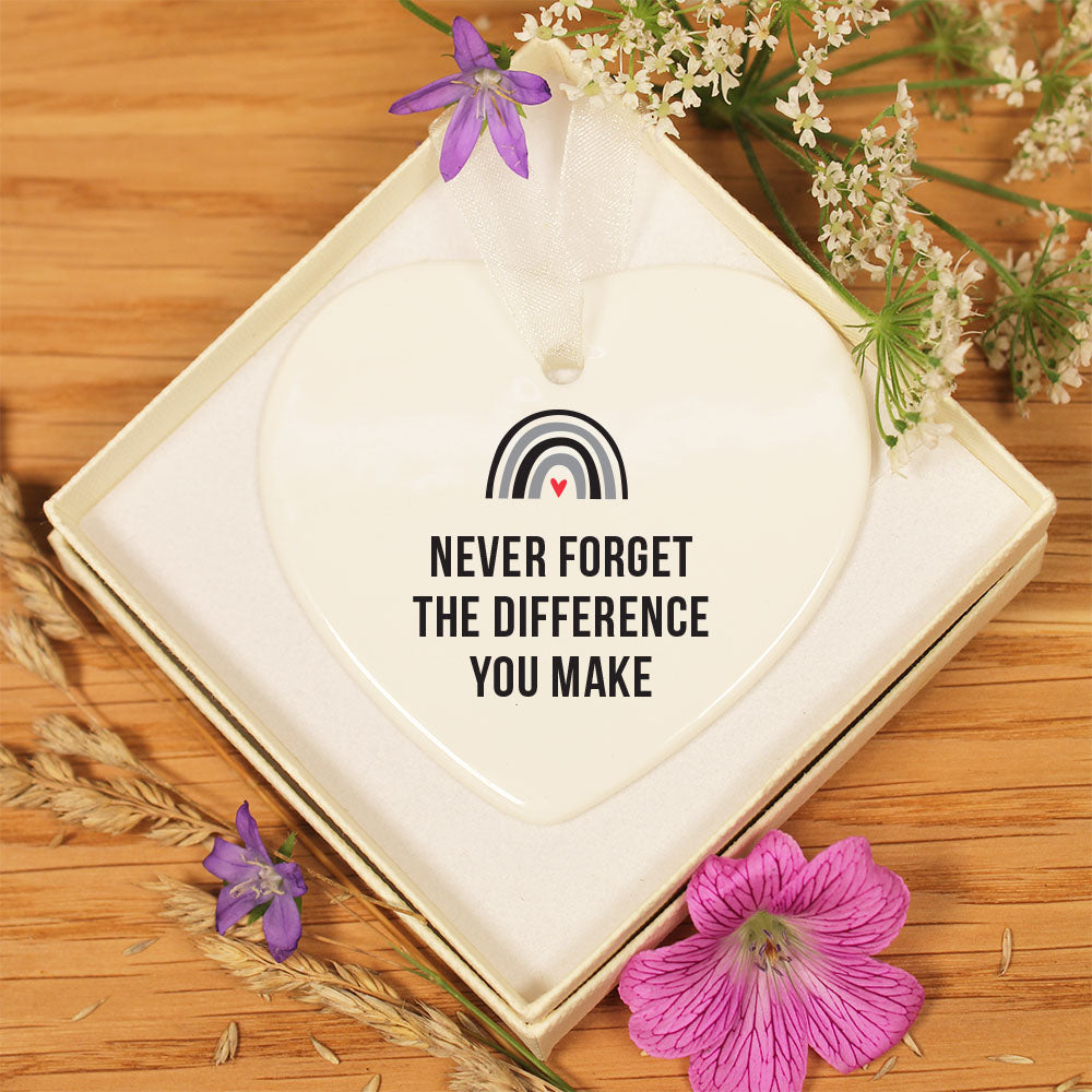 Personalised Friend Ceramic Hanging Decoration - Never Forget