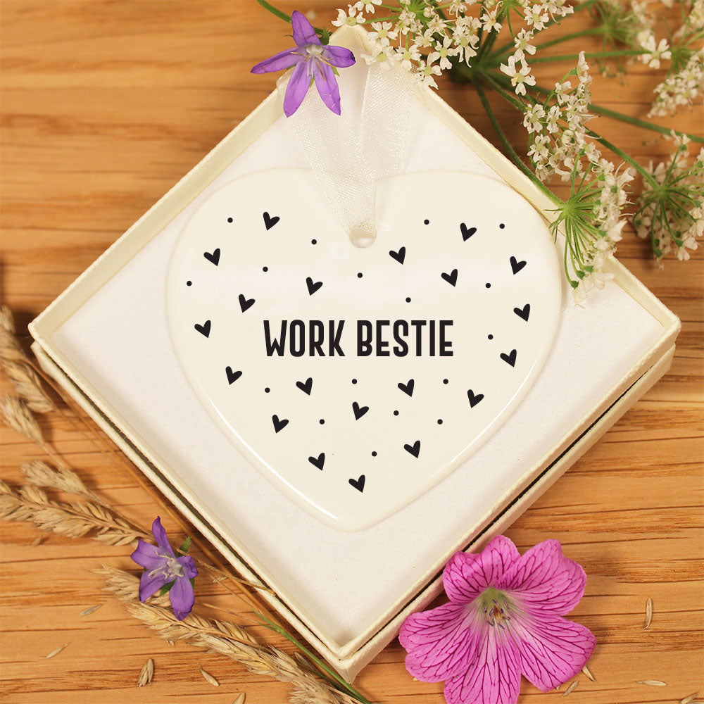 Friend Ceramic Hanging Decoration Gift Tag - Work Bestie