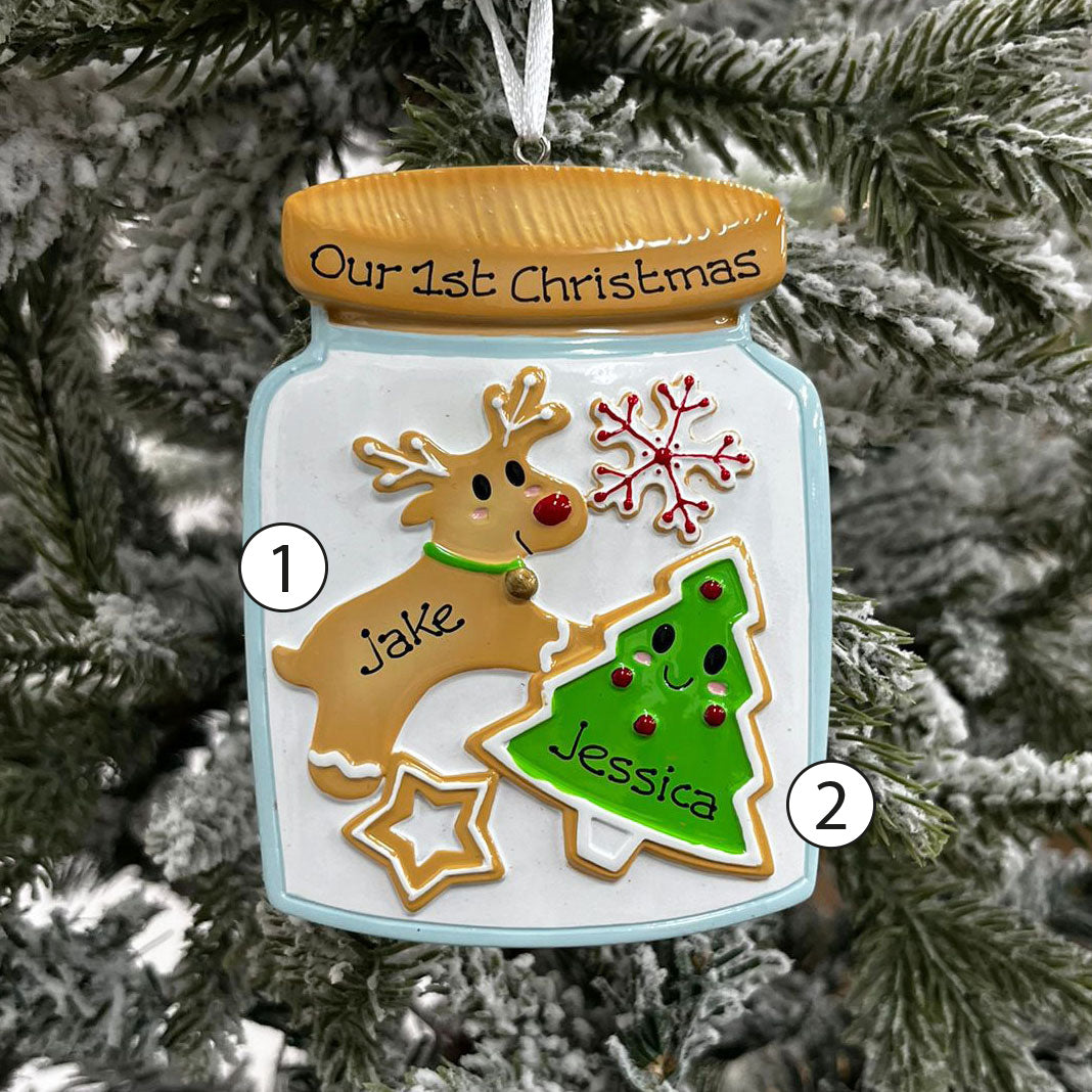 Personalised Family Christmas Xmas Tree Decoration Ornament - Cookie Jar