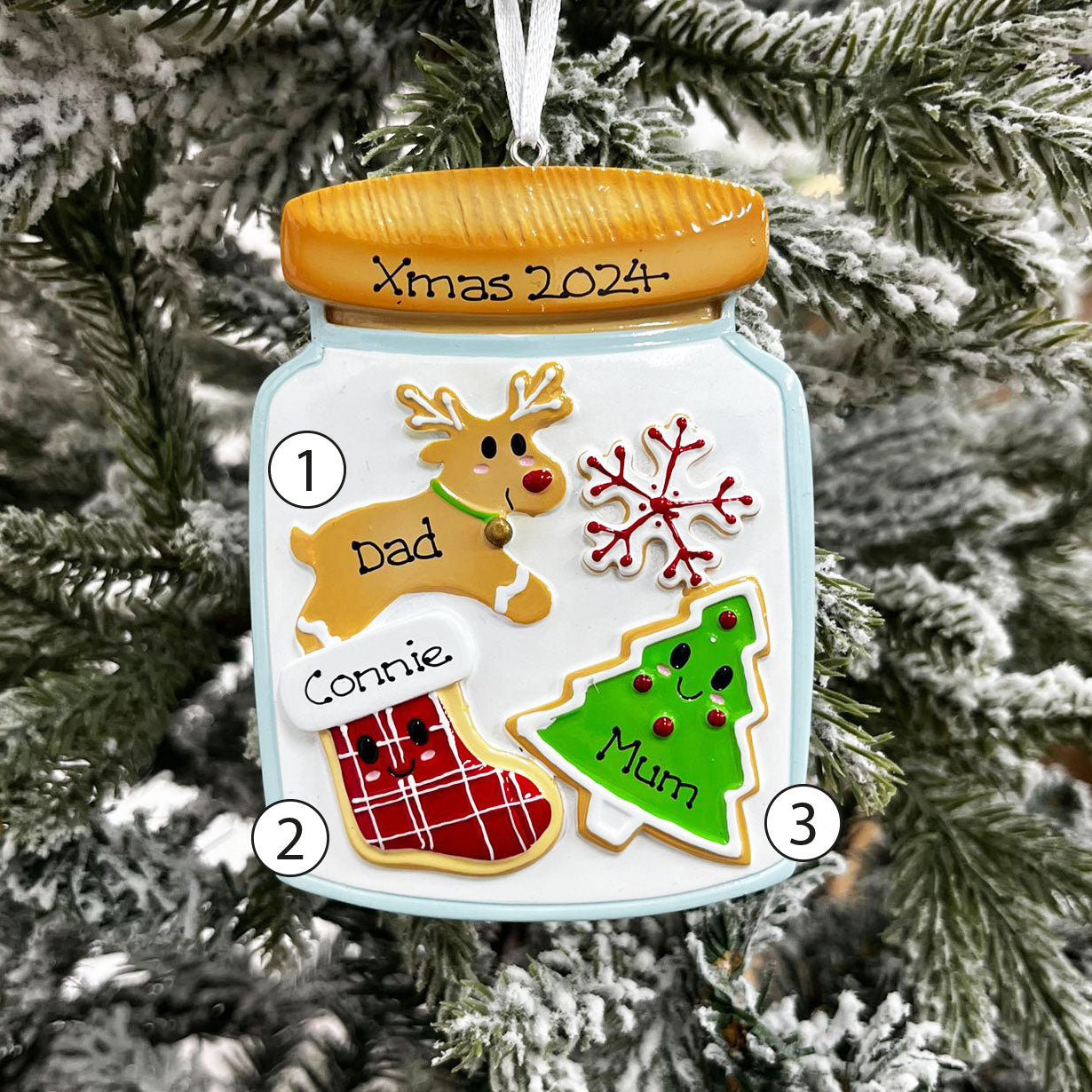 Personalised Family Christmas Xmas Tree Decoration Ornament - Cookie Jar