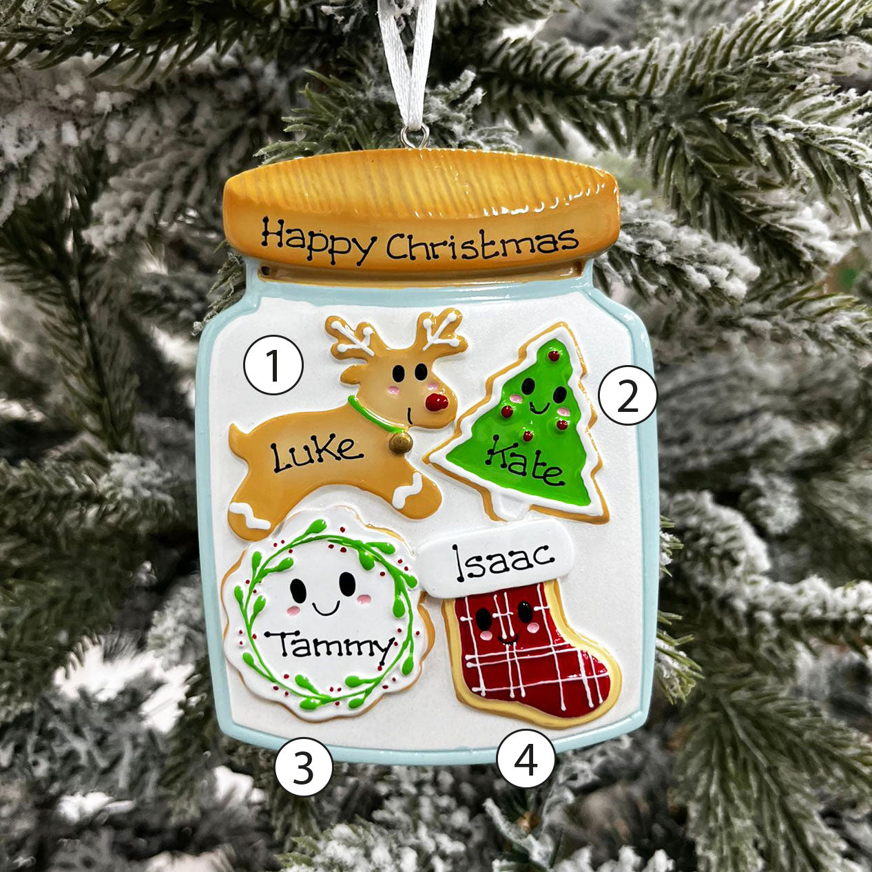 Personalised Family Christmas Xmas Tree Decoration Ornament - Cookie Jar