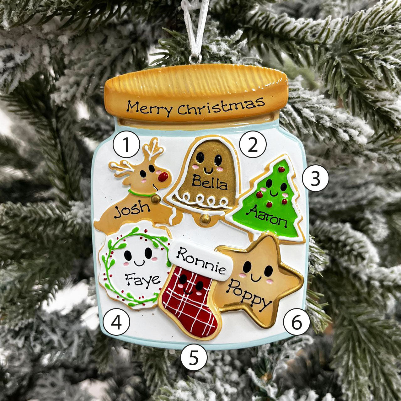 Personalised Family Christmas Xmas Tree Decoration Ornament - Cookie Jar