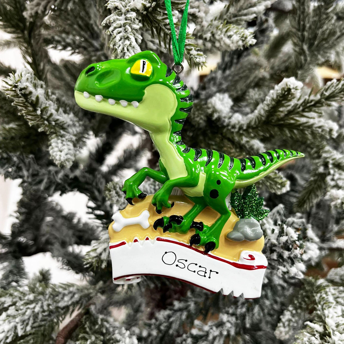 Personalised Family Christmas Xmas Tree Decoration Ornament - Dinosaur