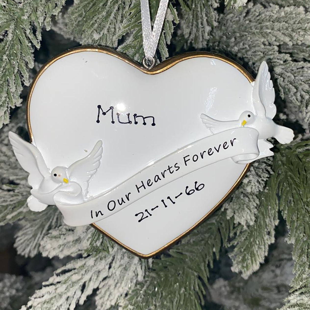 Personalised Family Christmas Xmas Tree Decoration Ornament - In Our Hearts