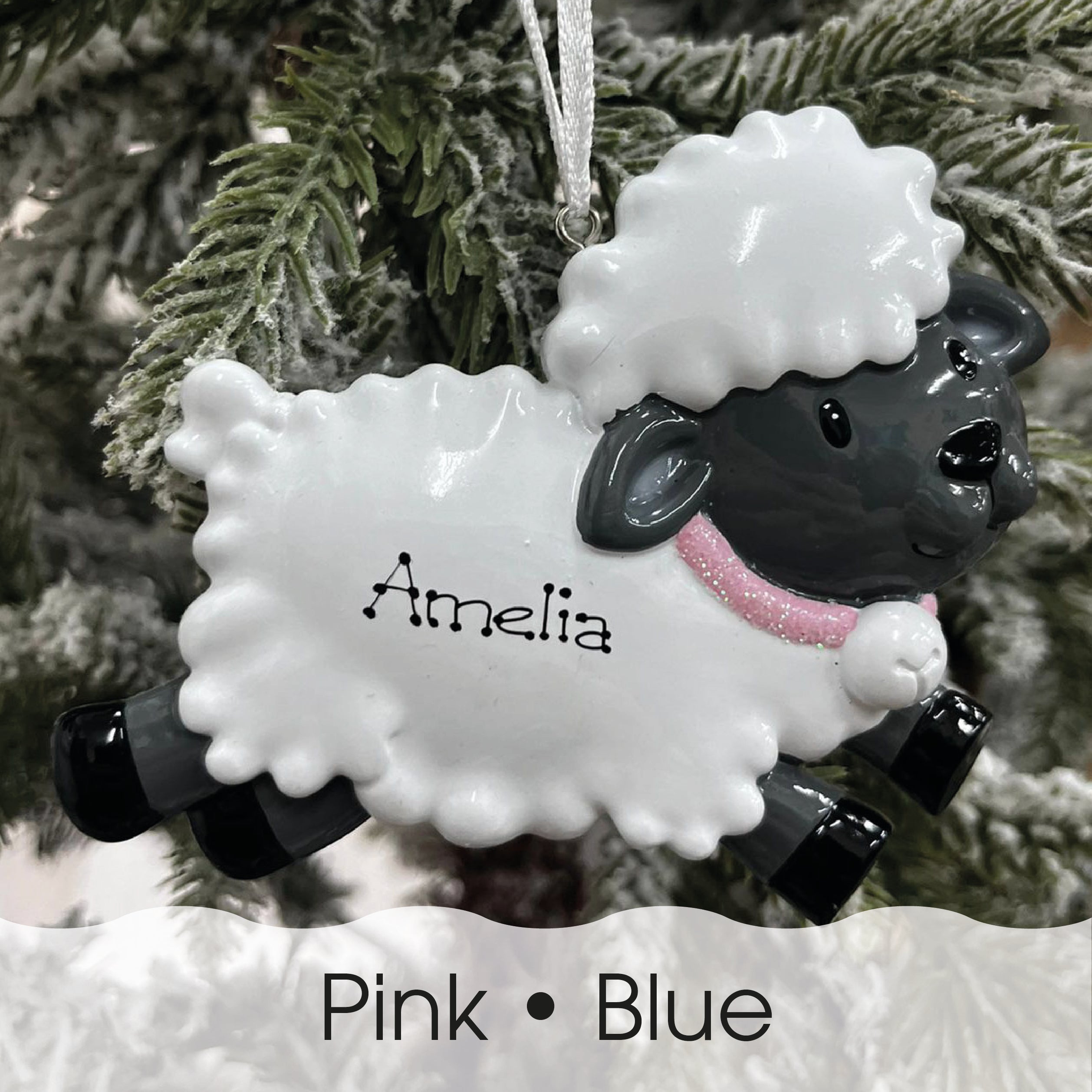 Personalised Baby's 1st Christmas Xmas Tree Decoration Ornament - Baby Sheep