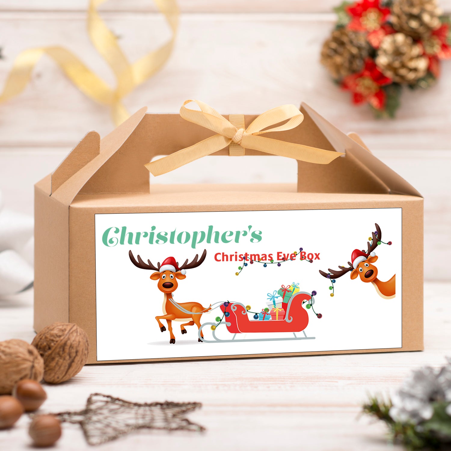 Personalised Christmas Eve Box - Reindeer Sleigh