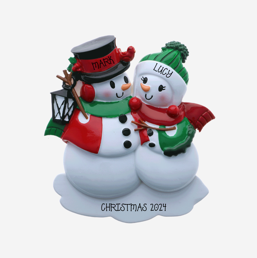 Personalised Family Christmas Xmas Tree Decoration Ornament - Snowman Family