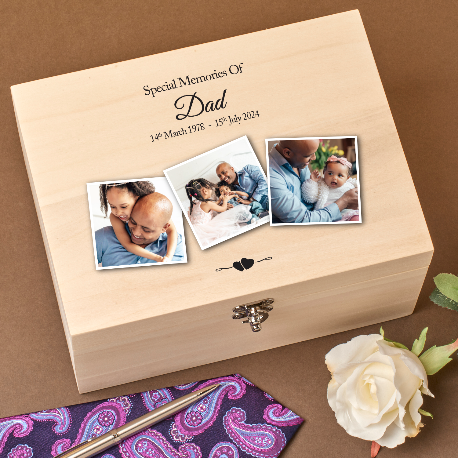 Personalised Luxury Memorial Photo Keepsake Box | Personalised Memory Box | Memorial Keepsake | Bereavement Gift