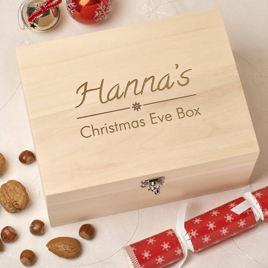 Wooden Christmas Eve Boxes Personalised Using Laser Engraving – Tabetha ...