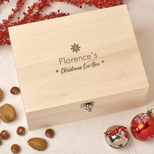 Wooden Christmas Eve Boxes Personalised Using Laser Engraving – Tabetha ...